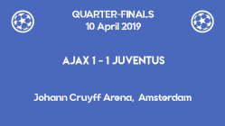 Ajax vs Juventus 1-1 in the first leg of the Champions League 2019 quarter-finals