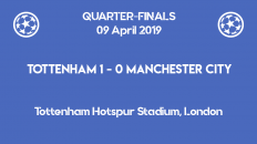Tottenham wins 1-0 against Manchester City in the first leg of the Champions League 2019 quarter-finals