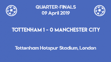 Tottenham wins 1-0 against Manchester City in the first leg of the Champions League 2019 quarter-finals