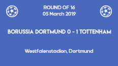 Borussia Dortmund lost the qualification for the quarter-finals after a 0-1 defeat against Tottenham in the second leg of Champions League 2019 round of 16