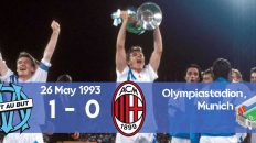 Champions League final between Marseille and Milan in 1993